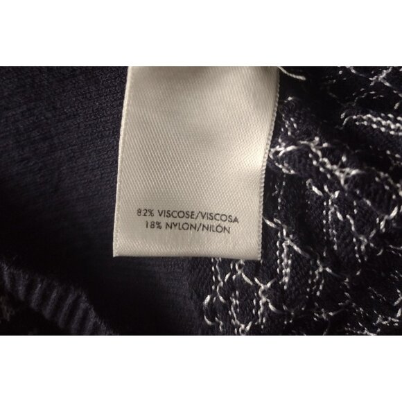 Ann Taylor Button Up Cardigan Sweater L Navy Viscose Office Lightweight Preppy - Picture 9 of 9